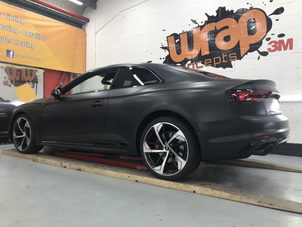 #Audi #rs5 wrapped satin black