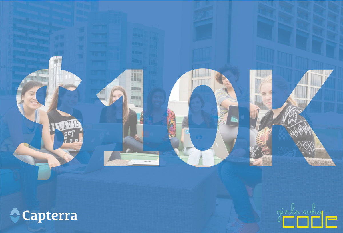 hannahblaurel's tweet photo. Only one day left! Help us earn $10k for @GirlsWhoCode by leaving a software review today. https://t.co/lPyRhmz2wu @Capterra #CapterraGivesBack https://t.co/FthFRPRwLI