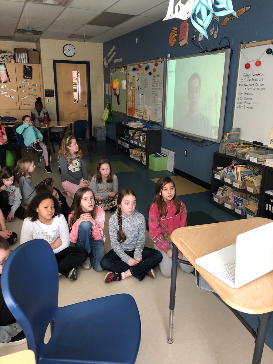 becky7274's tweet image. Skyping with our scientist, Alex, from Manchester, England. Learning about the scientific process #skypewithscientist #4thscience @etownPAschools
