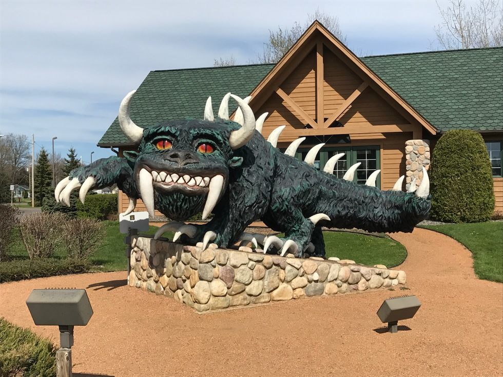 You might recognize the Hodag from Maurice Sendak’s beloved children’s book, “Where the Wild Things Are”. The Hodag, popular in Rhinelander, Wisconsin, began as a hoax by a local prankster, but the area came to embrace the name and made it part of the fabric of the community