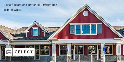 Celect® Cellular Composite Siding makes a curb-appealing impression on commercial spaces, too. Take a look: goo.gl/Ji4H99.