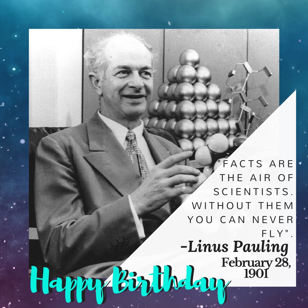 DecodersSociety's tweet photo. Here's to the giant that gave us orbital hybridisation and molecular biology - Linus Carl Pauling (1901-1994). Twice Nobel winner, his work on protein structure inspired Crick and Watson to discover structure of DNA! #HappyBirthdaySir 
#DecodersSociety #DecodersPk 
#BiotechPk https://t.co/Z71QgtGnpp