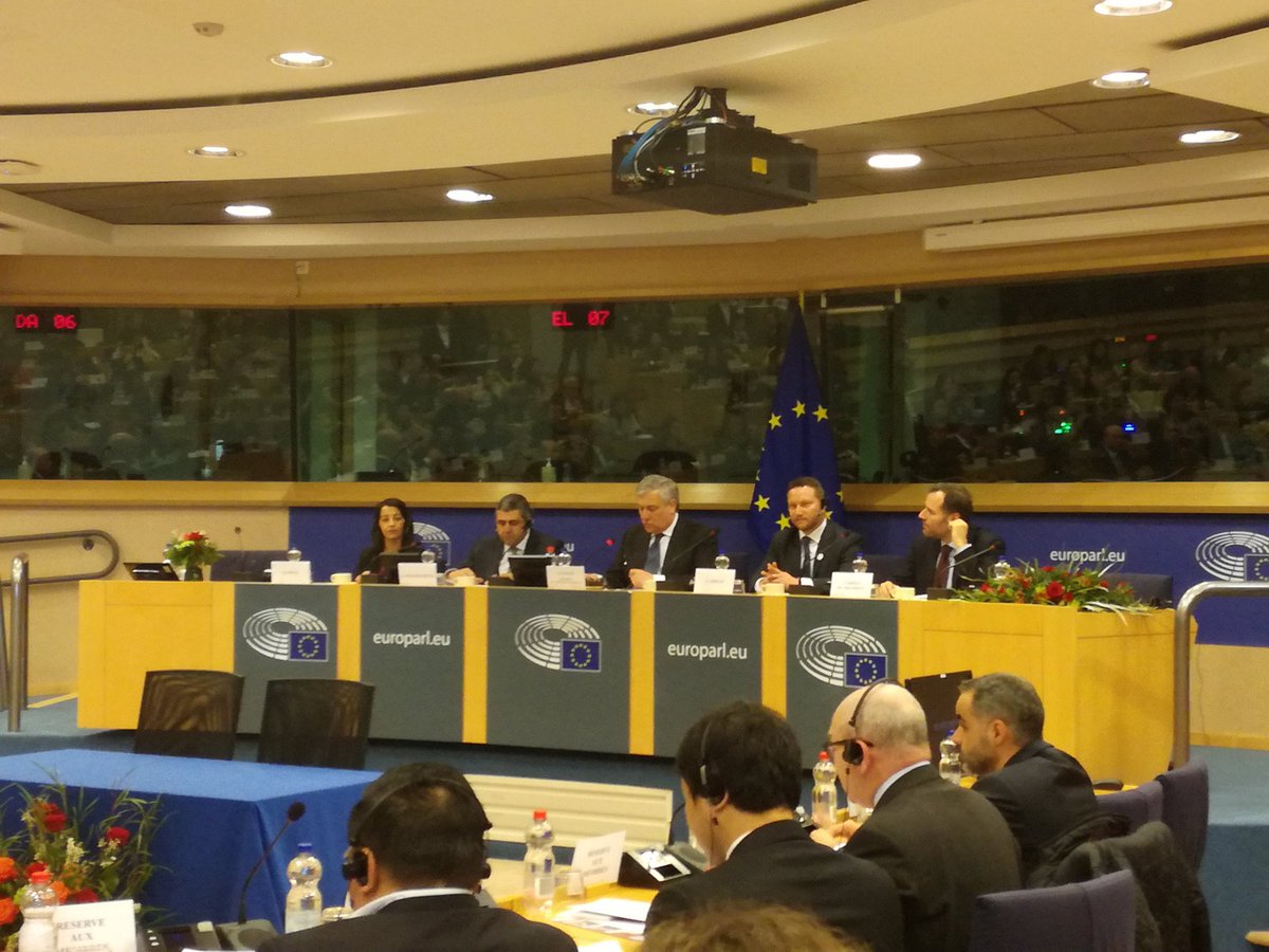 ETC_Corporate's tweet photo. @Europarl_EN president @Antonio_Tajani discussing importance of maintaing Europe's competitiveness as first tourism destinations through #jointpromotion of brand #Europe in long haul markets and continuous financial support in the next framework #ECTY2018 https://t.co/gLQvcnbSlA