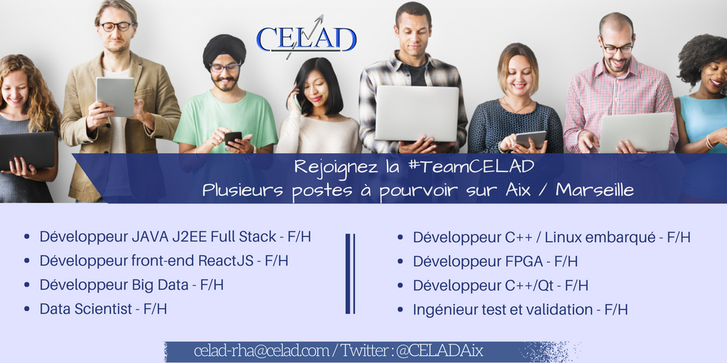 Ines_Berga's tweet photo. 📢 [ #CELAD recrute! ] Plusieurs postes à pouvoir chez @CeladAix, n'hésitez pas à nous contacter, nous serions ravis d'échanger avec vous sur nos offres ! #Web #SystèmeEmbarqué #BigData #Mobile #Electronique REJOIGNEZ LA #TEAMCELAD 💪 https://t.co/rqrwn60J6x