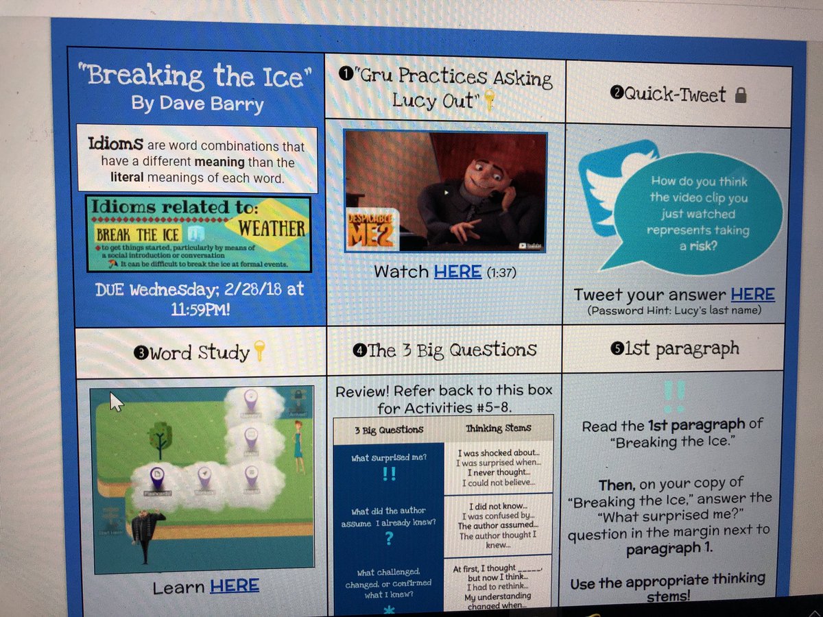 MikoWagstaff's tweet photo. ❤️ this HyperBoard Ms. Udenze is using in her classroom for high engagement and with differentiation versions assigned via Google Classroom. #DLPCoaching #BroncoGameStrong #WestTechUp @eboni_adaora22 https://t.co/L8LAfl6gW8