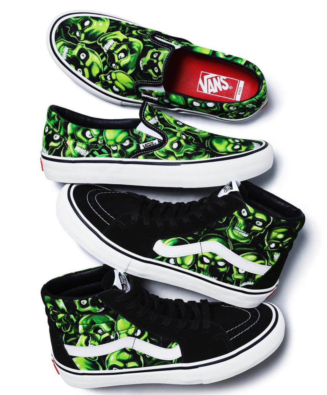 Vans x Supreme, Vans x Supreme Sk8 Hi Green Skull