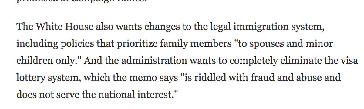 17. The party of "family values" thinks grandma& #39;s visiting their grandkids are a threat to national security.  https://www.npr.org/2018/01/2...