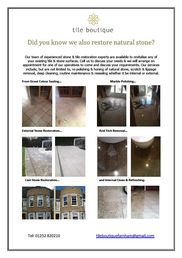 tile_boutique's tweet photo. We are now booking into the end of April #stonerestoration #coloursealing #acidetchremoval #marblepolishing #externalrestoration #farnham https://t.co/mPASDucEuM