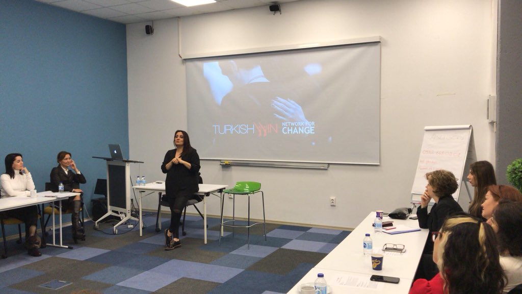 turkishwin's tweet photo. Hello TurkishWINners from Ankara! Today is TurkishWIN Learning Circle day for you! Our topic is The Power to Be Your Best and lovely Aslı Gök��e is giving us her speech at @Workinton! #network4change #turkishwin #learningcircle https://t.co/ZaToCLWMvj