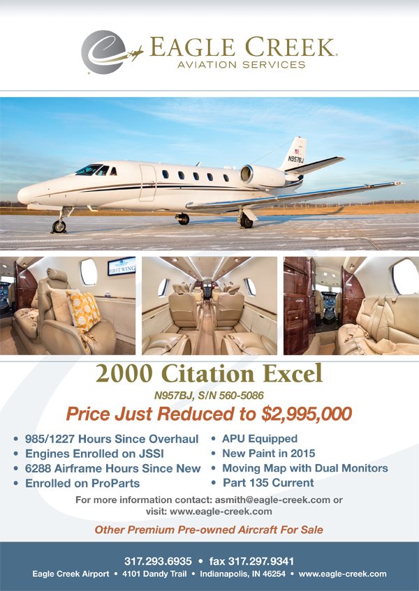 FindAircraft's tweet image. 2000 Cessna Citation Excel - Price Just Reduced to $2,995,000!
findaircraft.com/featured/eagle…
#AircraftForSale #CessnaCitationExcel #PreOwnedAircraft