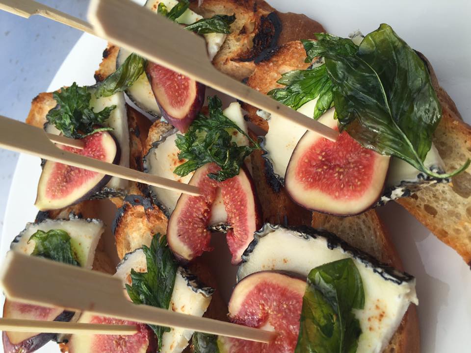 Fresh figs, marinated in sherry with glazed goats cheese &amp; greens set on bread. Sample tasty #pintxos at our pop up at @StoryHouseL23 in #Crosby on Sat 24th March from 7pm. £10 tickets include a drink &amp; pintxo on arrival! Call 0151 329 2797 / 07966 512382 to book. 🍢🍻