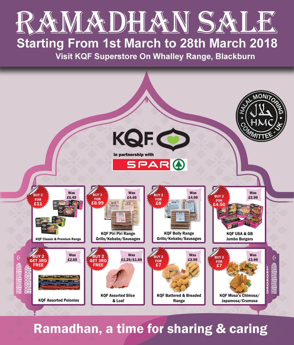 Ramadhan is nearly here, and our annual KQF Ramadhan sale starts tomorrow (01/03/2018-28/03/2018). We have a range of amazing offers in store so stock up for Ramadhan now!! Don't miss it!! Watch this space for more updates on offers. #Ramadhan #Fasting #KQF #Food #Samosas #SALE
