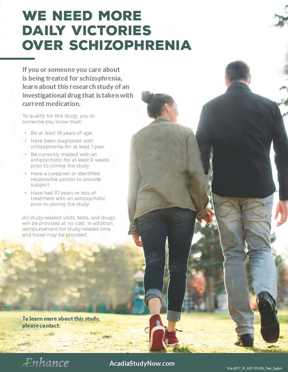 NBRresearch's tweet photo. If you or someone you know is diagnosed with schizophrenia and is seeking a change in their medication, call us to learn more or follow link in bio! https://t.co/JkX4psgcbi