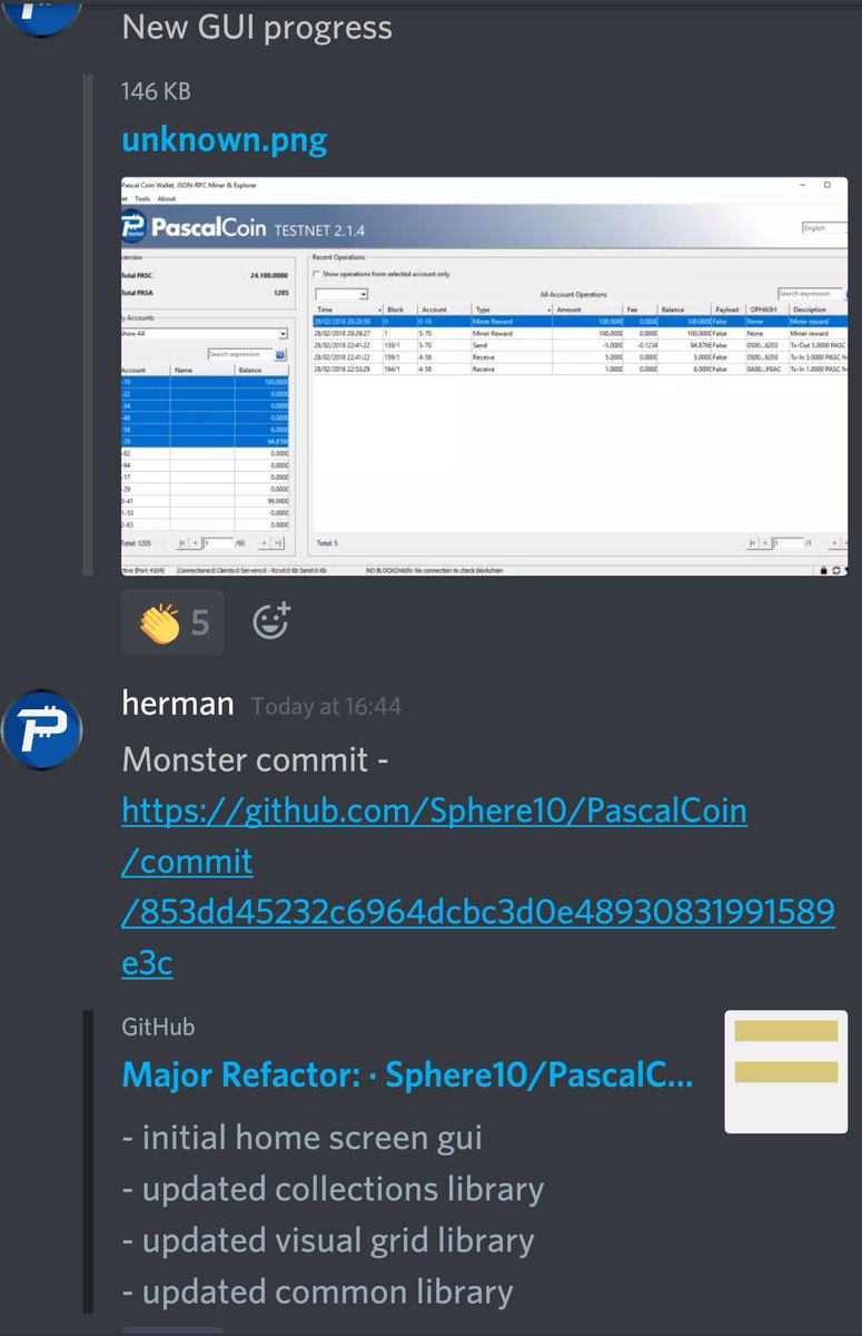 Assembloid's tweet image. $PASC #Pascalcoin team are making progress and pushing commits on Github.