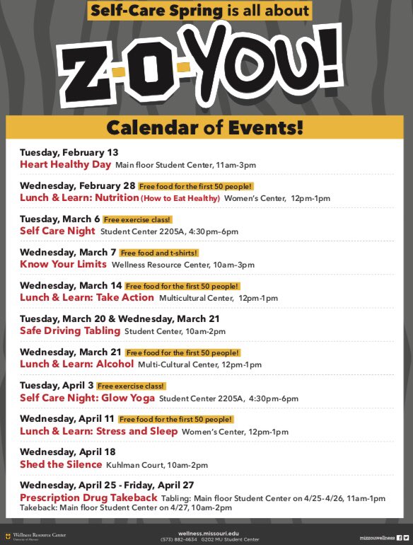 GAMMAMizzou's tweet photo. Wellness starts with Z-O-YOU! Our first Lunch and Learn is today at 12 in the Women’s Center! Come by for free food and learn about nutrition. Each member of chapter wins points towards the Greeks Raising the Bar competition! #GreekResponsibly https://t.co/Zy7PRZjTwO
