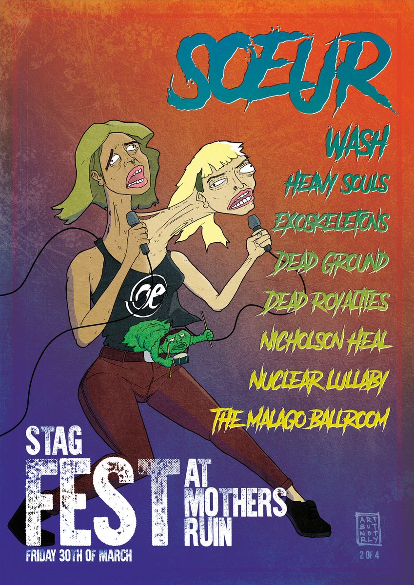Just announced! Stagfest 2018 at The Mothers Ruin, Second wave of bands features Sœur, Wash, Heavy Souls, Exoskeletons, Dead Ground, Dead Royalties, Nicholson Heal, Nuclear Lullaby and The Malago Ballroom

Friday 30th March 2018
Day 2 of 4
More announcements tomorrow.