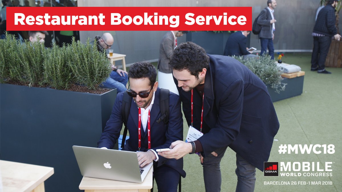 GSMA's tweet photo. Looking for restaurants and culinary experiences in #Barcelona? Check out the Restaurant Booking Service at #MWC18. Details https://t.co/Z0RQbc5Iw3 https://t.co/lrVjLaR2gD