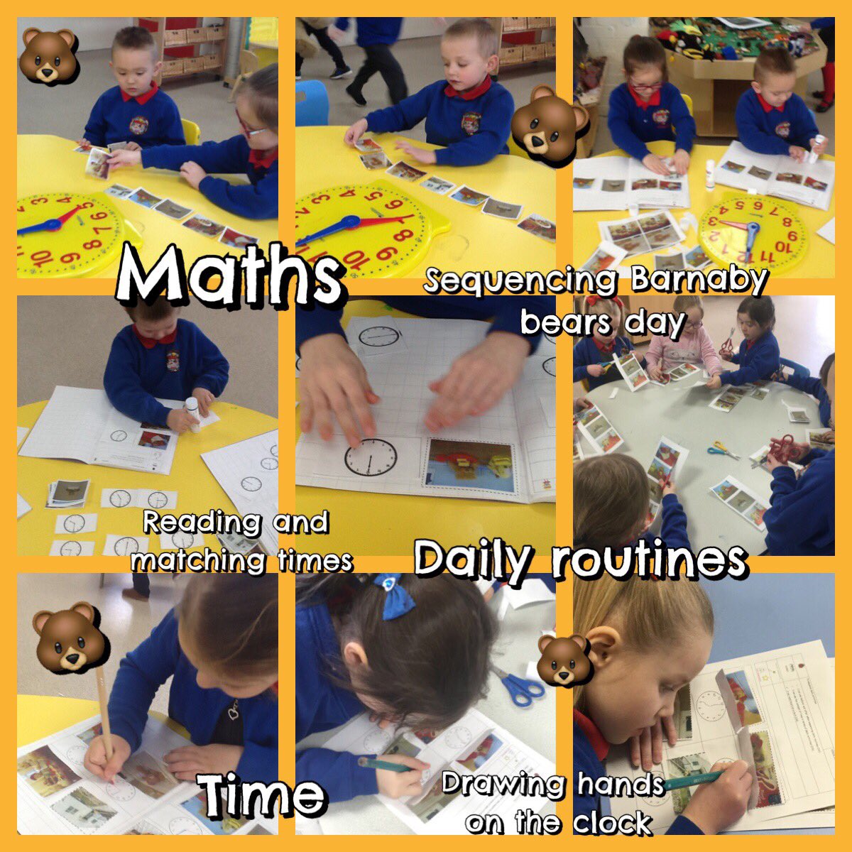 PPS_Draig's tweet image. In maths this week we looked at Barnaby bears day. We will use these skills when planning our class trip 👍🏼🐻🕗  @Phip_Primary #phipmath