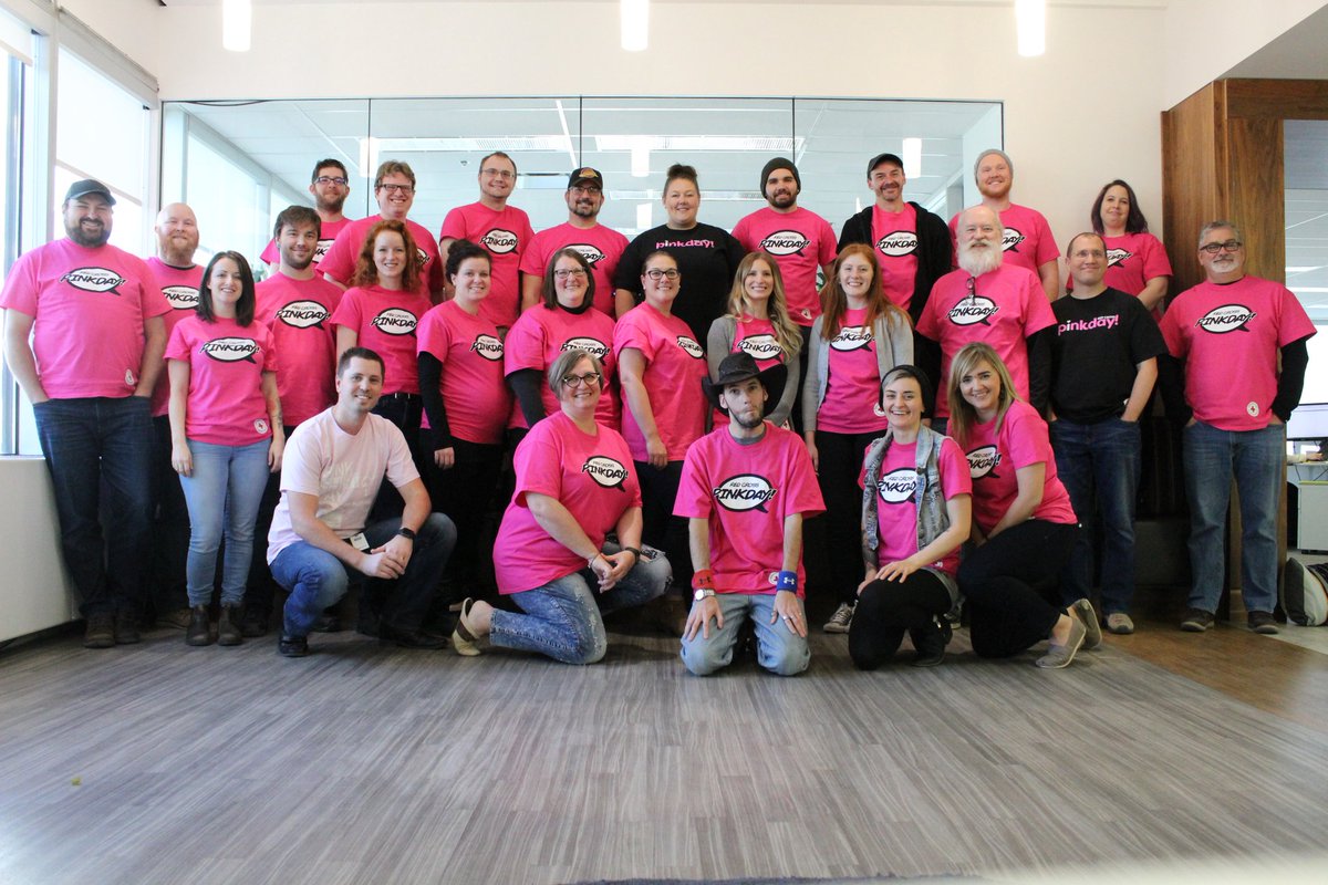 Moenski's tweet photo. Just another great day at #iqmetrix #BeSomeonesHero #PinkDay! #Redcross https://t.co/u0RHwx7PKJ