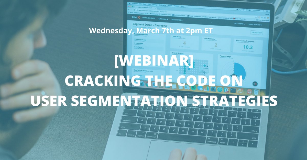 UserIQ's tweet image. Discover the most common models for #UserSegmentation for #B2BSaaS based on demographic & behavioral data in this webinar. okt.to/TTb5vN