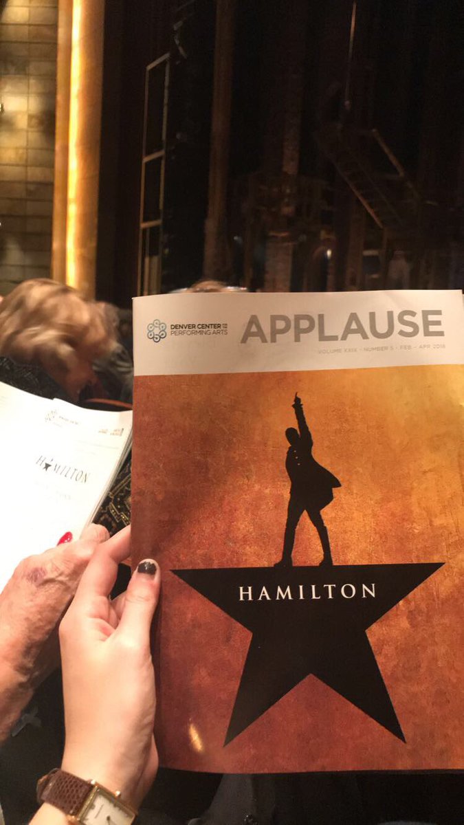 mtenenbaum21's tweet photo. Opening night of Hamilton last night in Denver at the Buell! The show continues until the end of March. #digitaljournos https://t.co/TRGWCvdLRh
