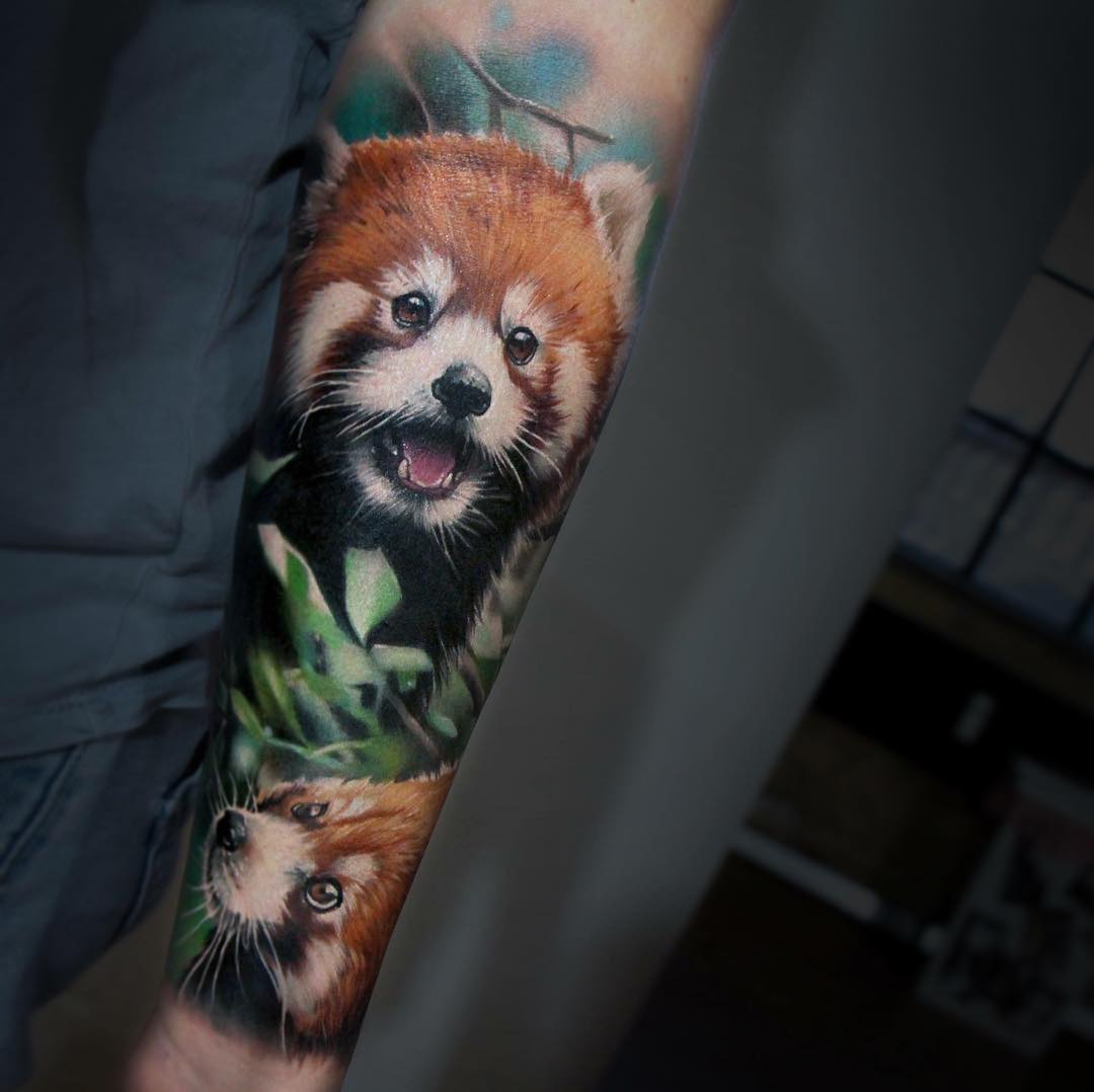 Colorful Red panda tattoo  Panda tattoo Tattoos Red panda
