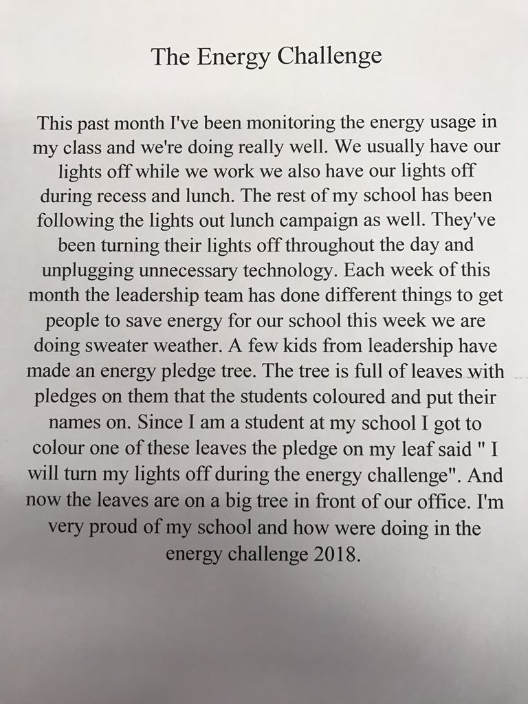 The Energy of A Challenge
