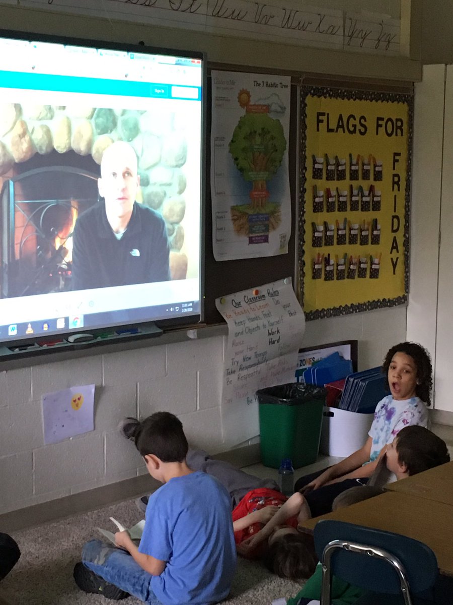 C17MrsEvans's tweet photo. Listening to Superintendent Herman read to us the second Chapter of The Case of the Buried Treasure! Thank you for being a wonderful reading role model! https://t.co/ucVJgbHG2p