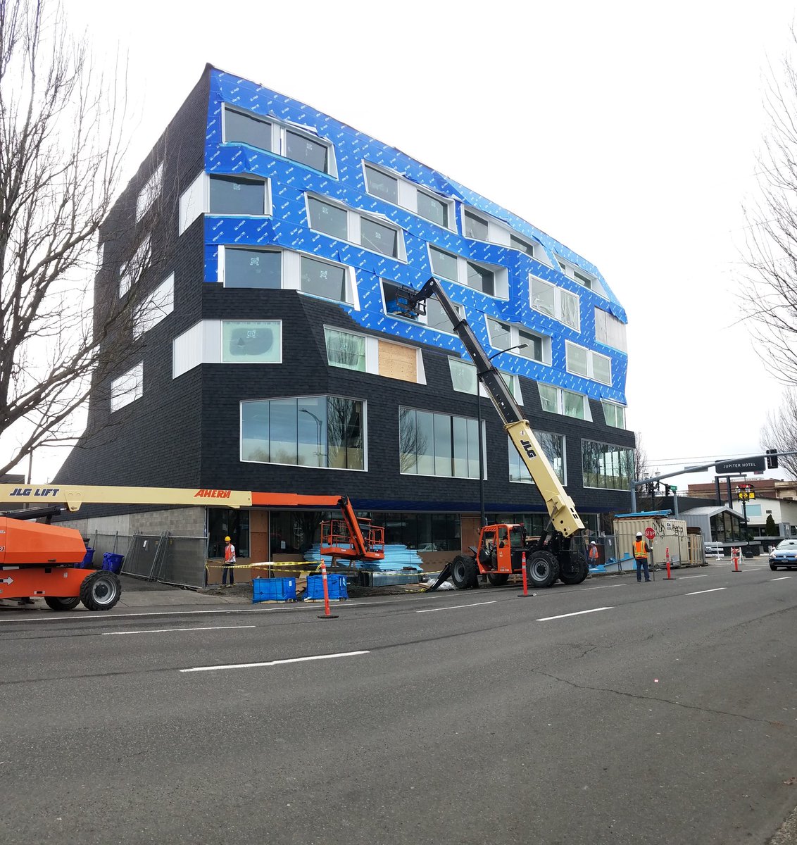 Shingles have rounded the corner! Construction of the new #jupiterhotel is speeding along these days