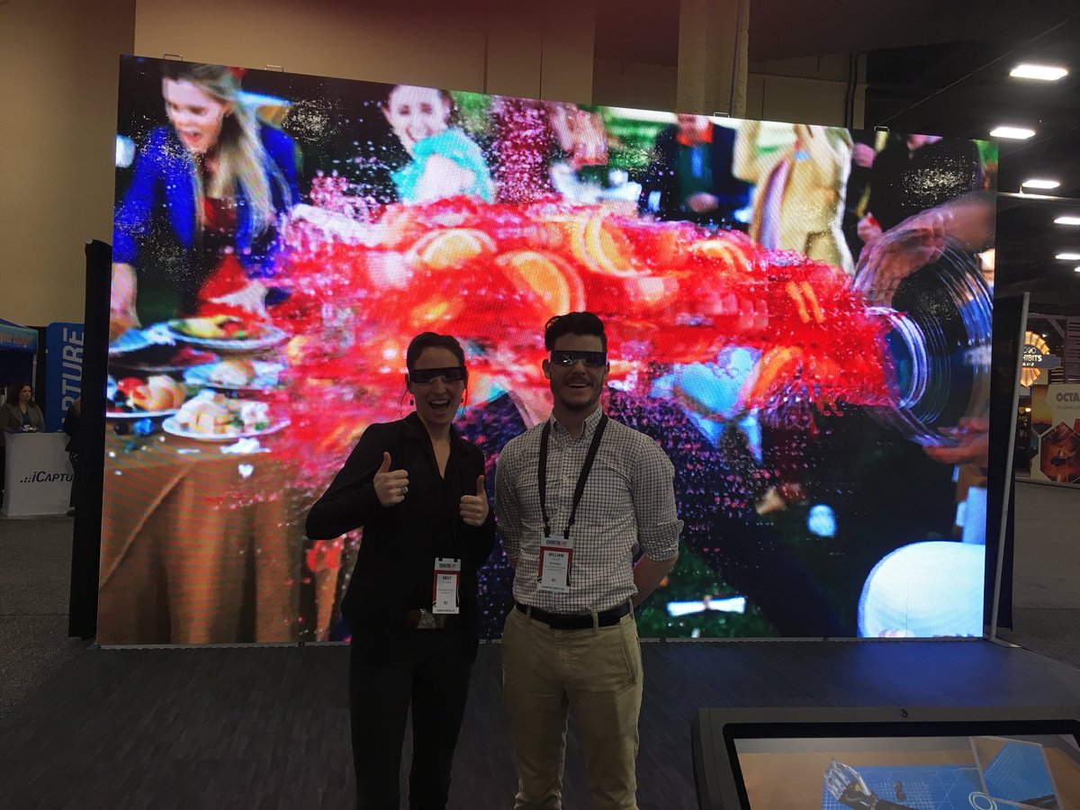 HSIimmersive's tweet photo. Only a few hours left to visit our booth #733 at #ExhibitorLive you don’t want to miss our giant 3D LED screen! #3DLED https://t.co/nl08Y4Id72