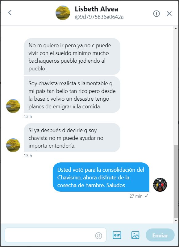 Watcher_Ven's tweet photo. La señora Lisbeth Alvea es Chavista y quiere emigrar a Brasil. Dice "Tengo planes de emigrar por la comida" "no se puede vivir con salario mínimo" / Déjenle su mensaje a la señora →@9d7975836e0642a← https://t.co/GzrillXPqs