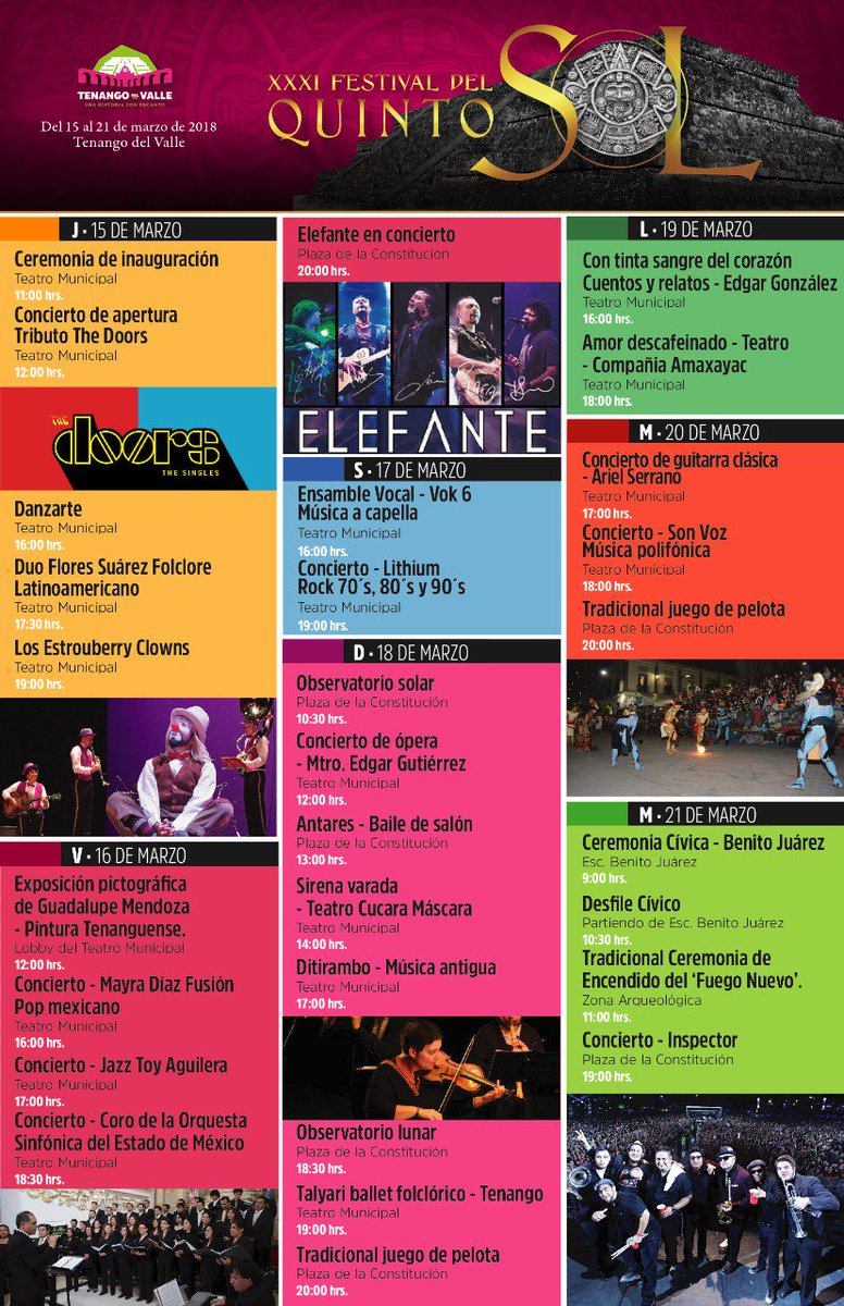 pacogardunog's tweet photo. Les compartimos el programa de actividades del XXXI Festival Cultural del Quinto Sol. ¡Los esperamos! https://t.co/eY9lMt9kfc