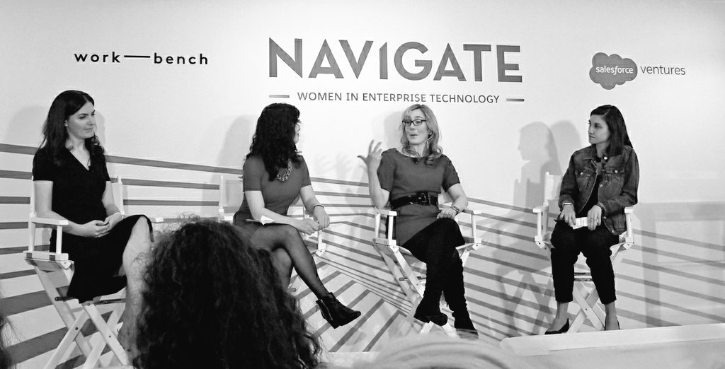 What a treat to see an all women enterprise tech VC panel! 🚀🚀🚀🚀 @karinklein @jerseejess @polina_marinova @MeredithAFinn #Navigate18 #womeninenterprise