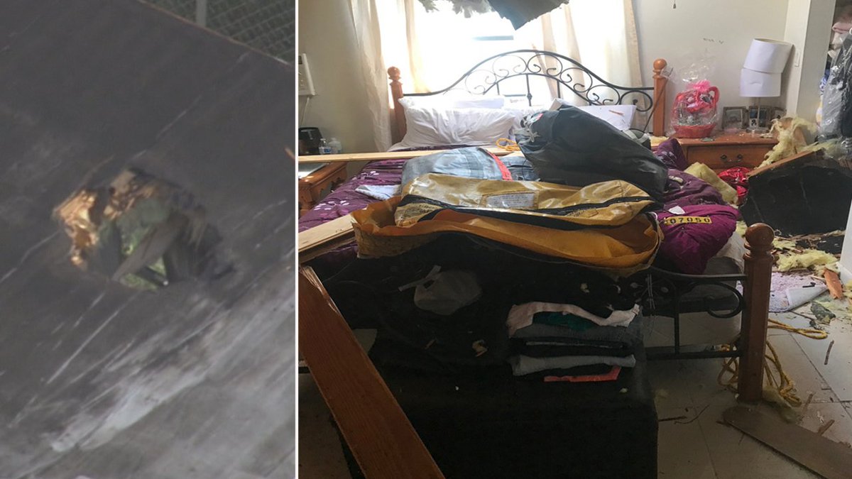 No joke, a raft fell from a helicopter and crashed through the roof of a Miami home bit.ly/2oywZ1z?utm_so… https://t.co/LnMxgbZlmK