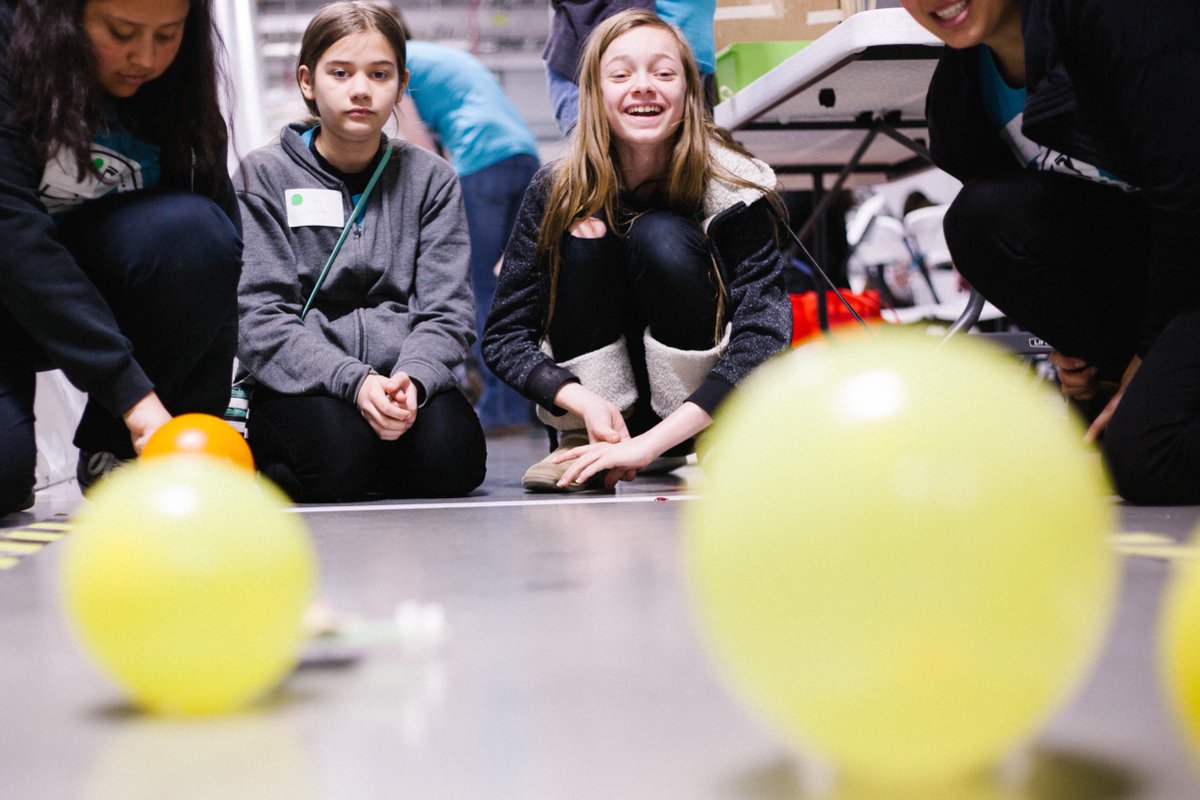 Tesla's tweet photo. Introduce a Girl to Engineering Day at Gigafactory 1 https://t.co/8yBriAXPSt