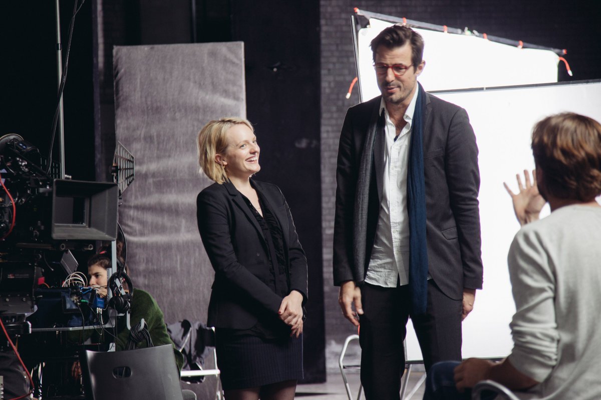 Behind the scenes of #TheSquare with stars Elisabeth Moss and @claesbang - photo by Tobias Henriksson
