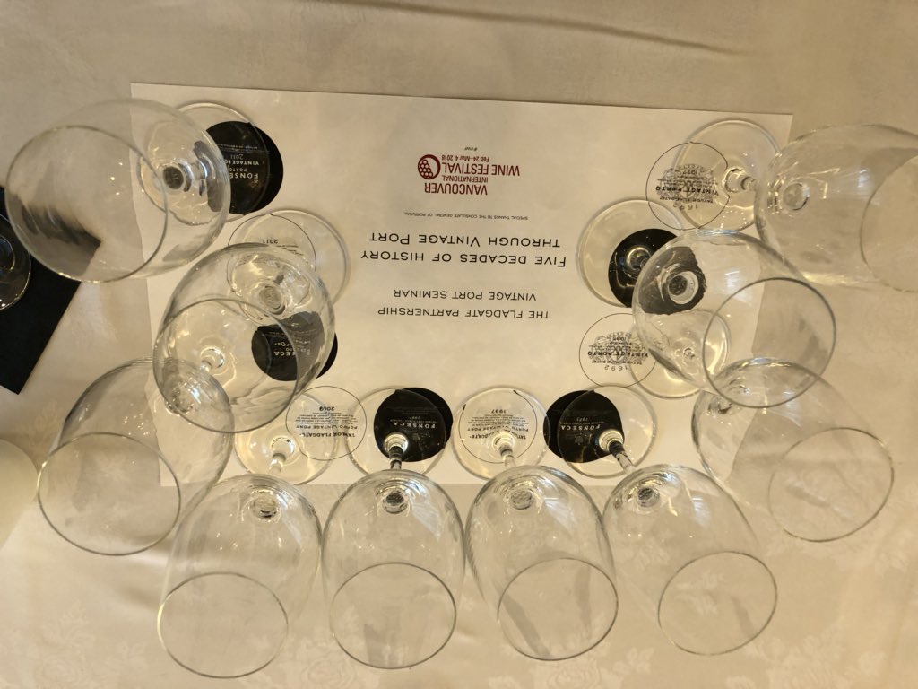 TheSpitter's tweet photo. Just getting ready for the master David Guimaraens to present his 5 - decade masterclass on Taylor Fonseca poets in Vancouver. Love my job. @GismondiOnWine   @VanWineFest @TaylorsPortWine @FonsecaPort https://t.co/KlWVQyg6M9