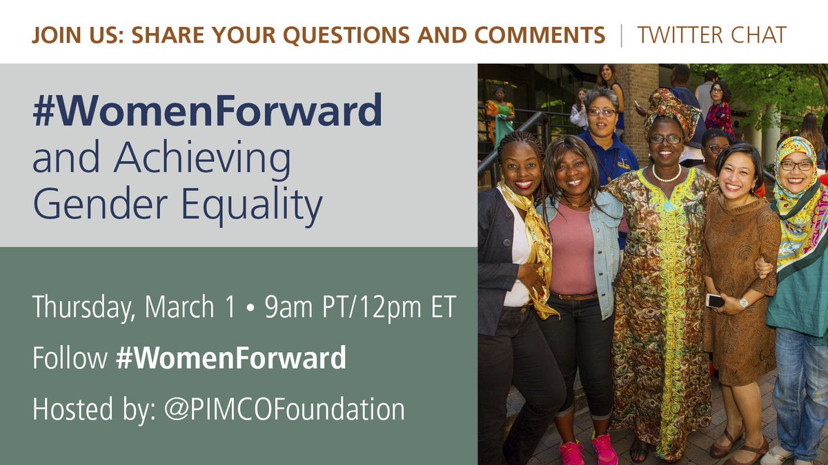 Let's chat! Join us on Twitter this Thursday, March 1st to discuss gender equality with <a href="/PIMCO/">PIMCO</a>