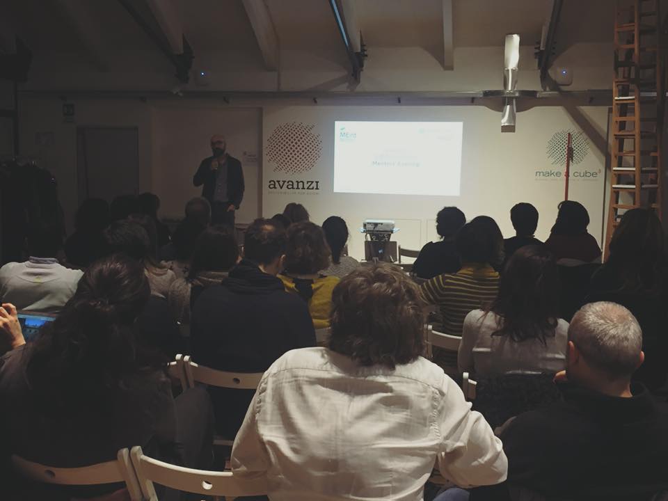 MEnt_EU's tweet photo. Pitching the night away: tonight @avanzi_ and @makeacube are hosting the Mentors' Evening of the second cycle of #MEntProject in #Italy https://t.co/lo7jgCBLoI