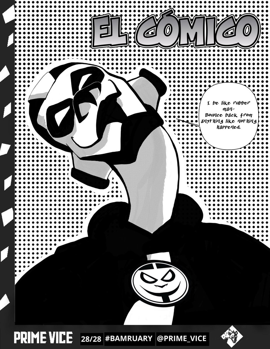 prime_vice's tweet photo. 28/28 of #Bamruary. Last but not least for this month’s project Comedian turned superhero #elcomico. Bio by @ananyavahal. Created on @comicdrawapp #blackawarenessmonth #blacksuperheroes #dominicansuperhero #comedians #comic #comicdraw #comicdrawapp #pvcomics #primevice https://t.co/gBdNi1ijLd