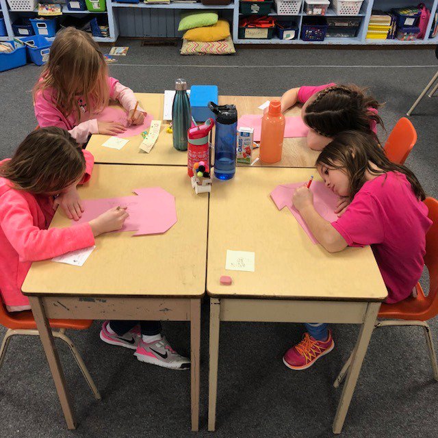 StBonifaceCES's tweet photo. Our gr 2/3 Ss are designing their own #PinkShirt   So proud of our Panthers for standing up and demanding kindness and love https://t.co/3qePoP9gno