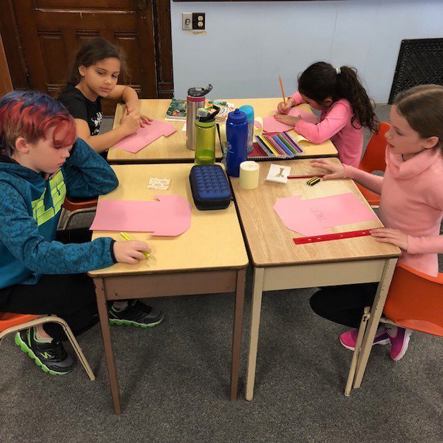 StBonifaceCES's tweet photo. Our gr 2/3 Ss are designing their own #PinkShirt   So proud of our Panthers for standing up and demanding kindness and love https://t.co/3qePoP9gno