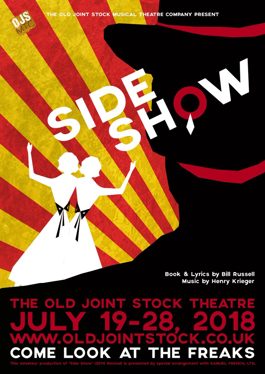 <a href="/OJSMTC/">OJSMTC</a> return this July with the  brilliant musical SIDE SHOW. 

Inspired by the true story of conjoined twins Daisy and Violet Hilton, Side Show is a remarkable musical about love, acceptance and embracing the unique.

<a href="/BrumHour/">#BrumHour 🐝 Networking with #Birmingham</a>
<a href="/WhatsOnBrum/">Birmingham What's On</a>
oldjointstock.co.uk/whats-on/side-…
