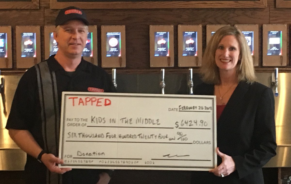 kidsinthemiddle's tweet photo. How awesome is this?! We received a #donation of $6,424.90 from @TappedSTL Tips for Charity program. Thank you to everyone who donated during the month of January! #tipsforcharity https://t.co/zb9wyVMEZt