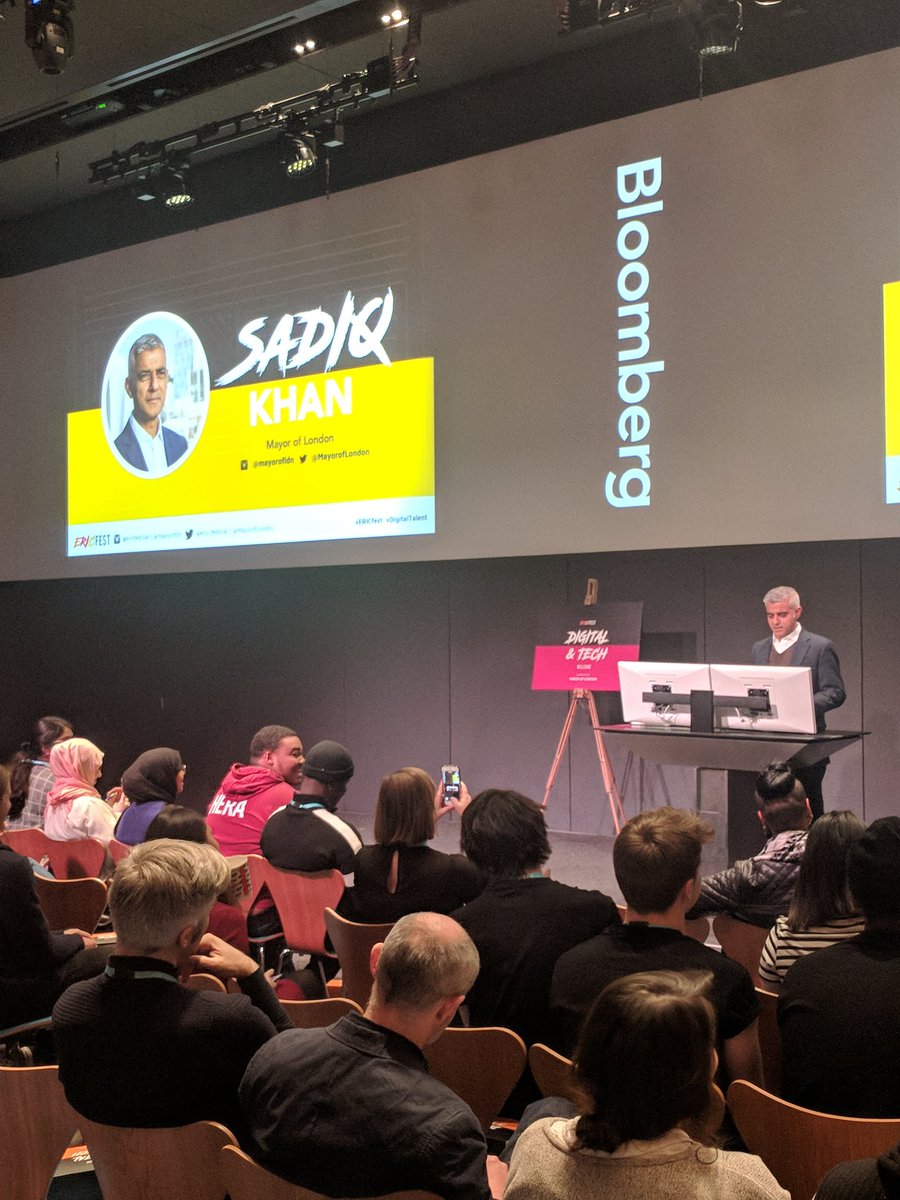 NextGenFutures's tweet photo. How exciting to have the @MayorofLondon opening the Digital Talent Programme run by @eric_festival ! https://t.co/e45xW5idr8