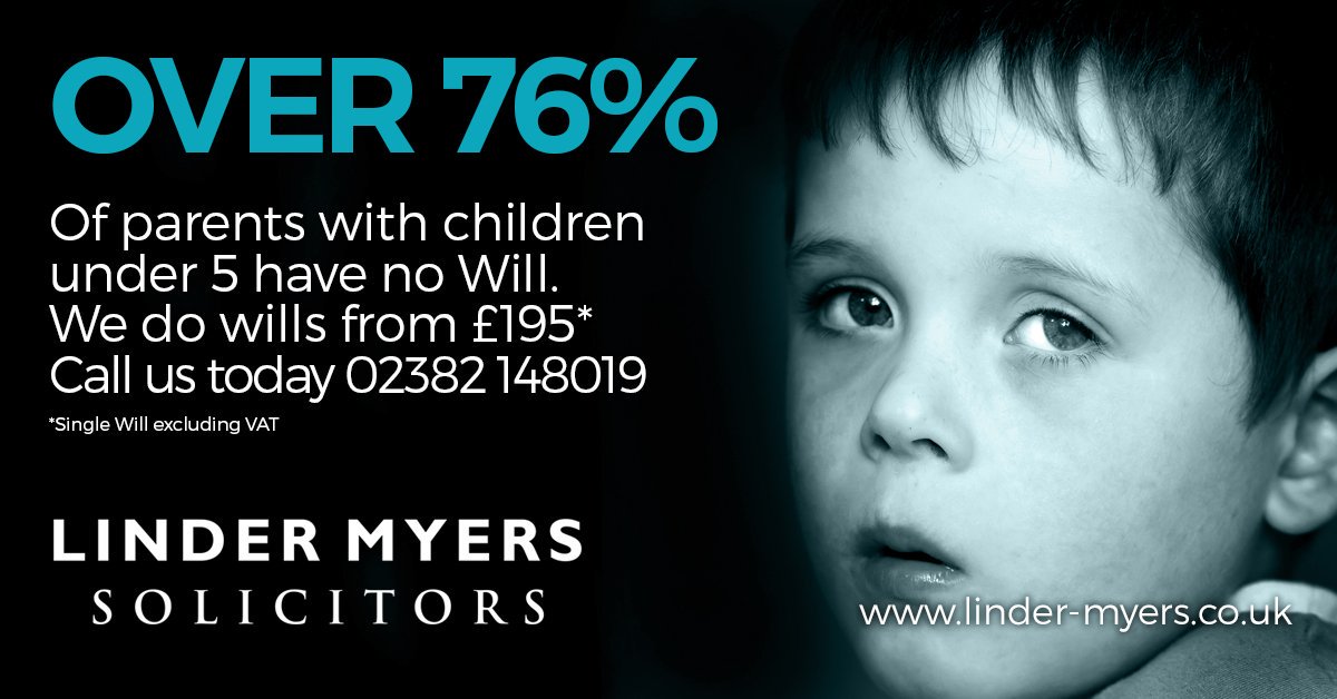 LM_Hampshire's tweet photo. Did you know that over 76% of parents with children under 5 have no Will? @LM_Hampshire have Wills starting at £195 + VAT - For more, visit https://t.co/7R0Kz3wUbL - Or Call 02382 148019 today #noexcuses #willwriting #will #children #parents https://t.co/3301AmlES5