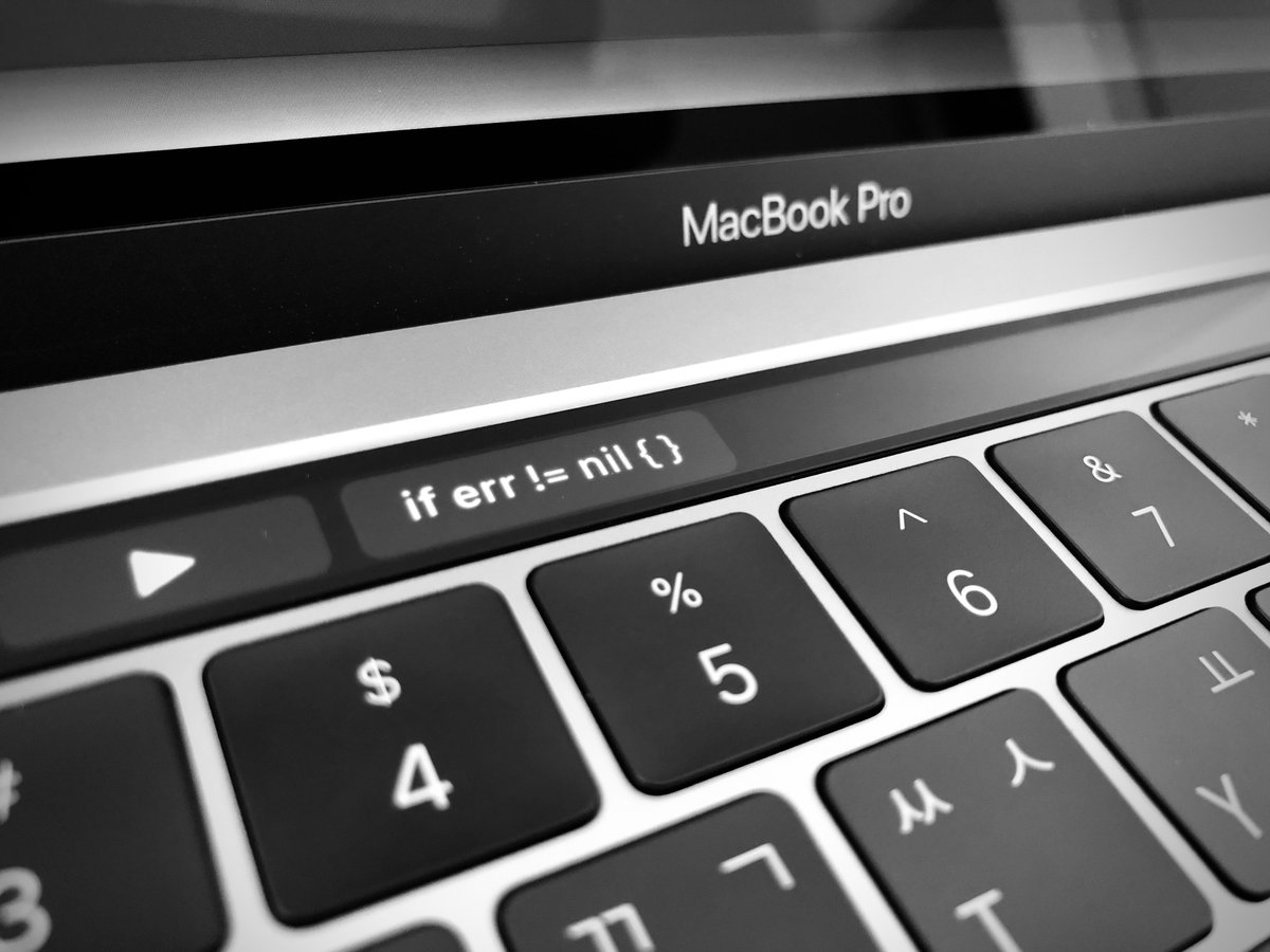 Finally found a use for the MacBook Touch Bar. #golang