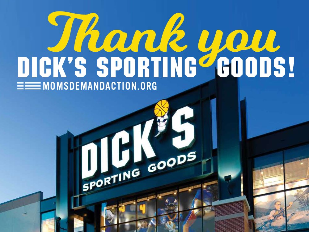 MomsDemand's tweet image. Let's thank DICK'S Sporting Goods for making commonsense policy changes in response to calls from survivors of the shooting at Marjory Stoneman Douglas High School.

Leave a message on their Facebook page (buff.ly/2F3e9Gb), or tweet them a note of thanks on Twitter @DICKS