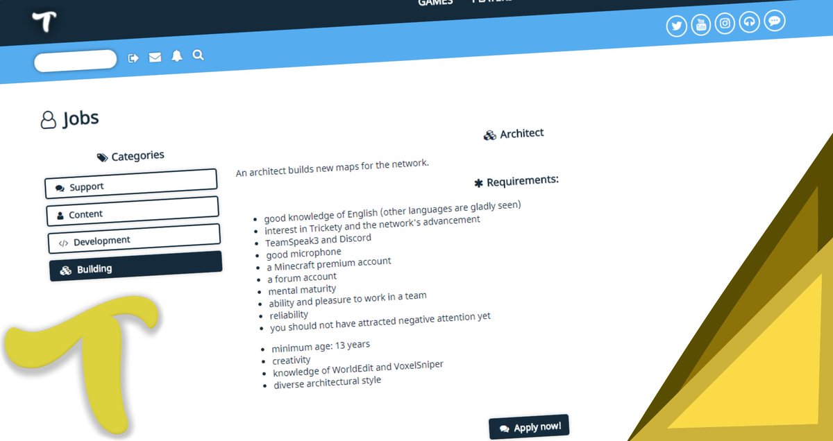 TricketyBuild's tweet image. We are looking for talented builders, if you are interested you can find the application link here: trickety.net/forum/category…