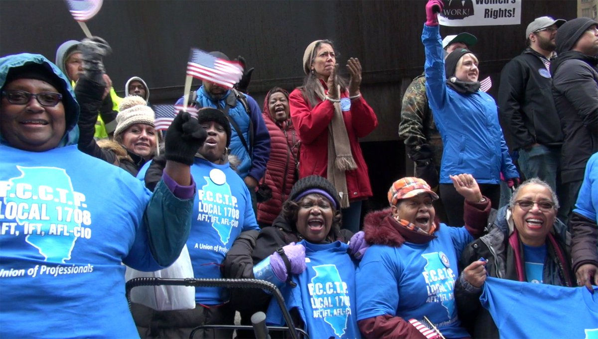 Chicago Anti-JANUS Protest youtu.be/GOZXjyqEQ8o <a href="/LaborBeat/">Labor Beat</a>, #JANUSvsAFSCME, workers will make new history in major battles ahead, 23 min.